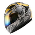 thumbnail image 1 of 1STORM MOTORCYCLE BIKE FULL FACE HELMET HG335 BOOSTER SKULL YELLOW, 1 of 6