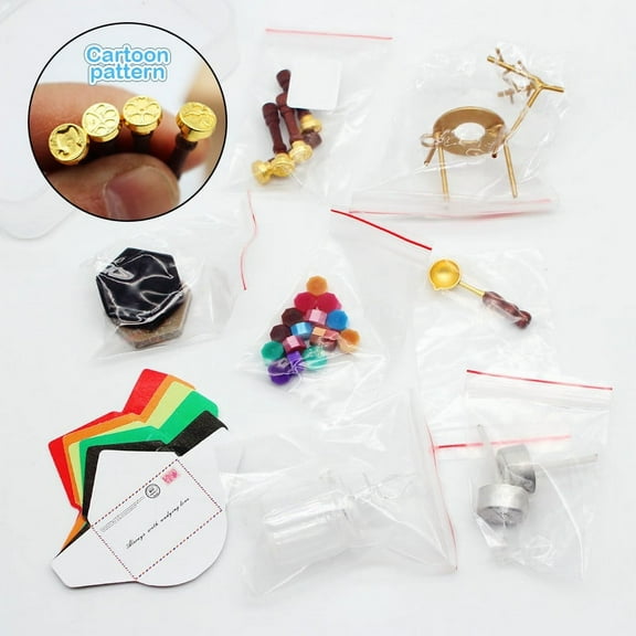 1Set 1:12 Dollhouse Miniature Wax Seal Tool Lacquer Spoon Handle Wax Pellets Model Christmas Decor Kids Pretend Play Toy