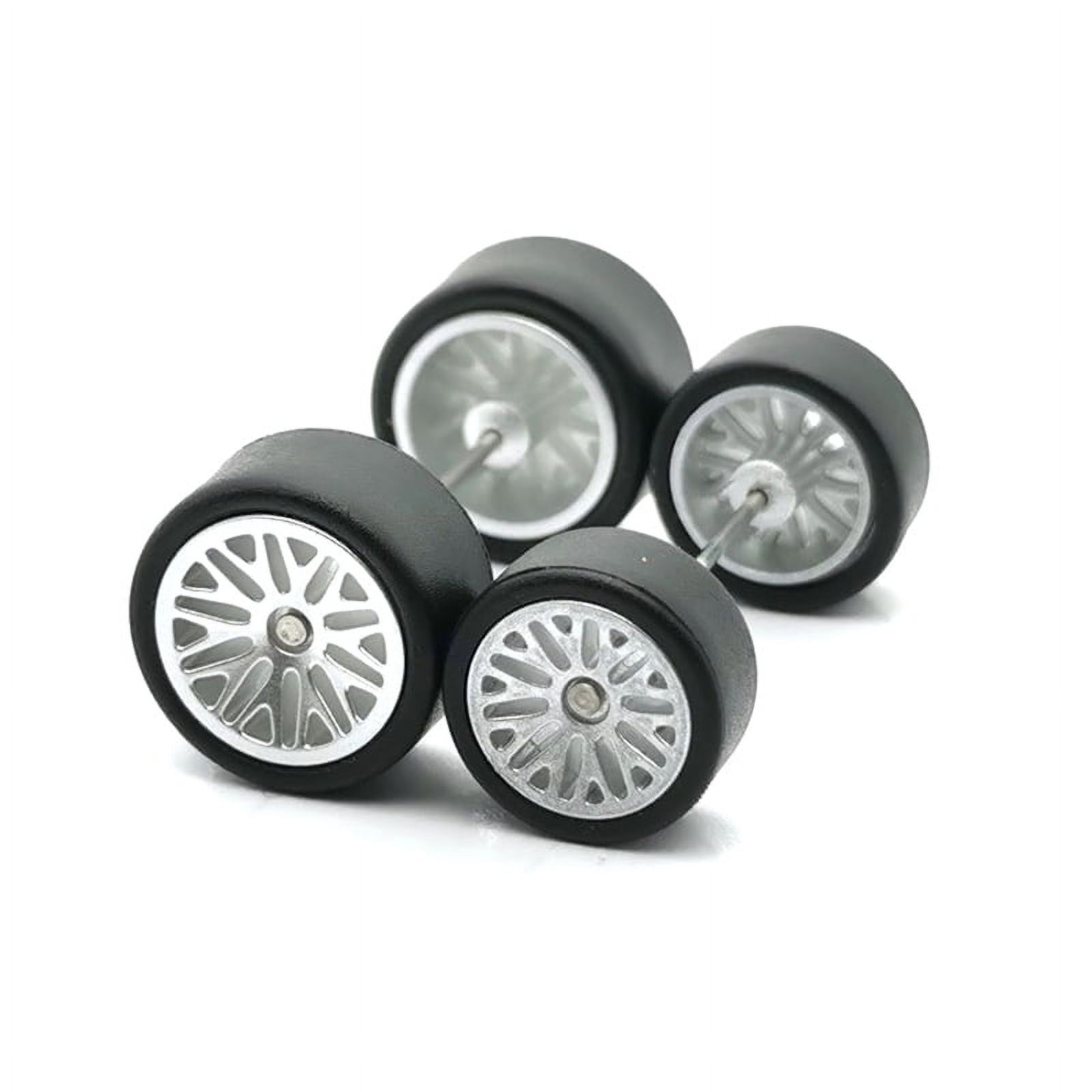10 Cerchi Cromati E Pneumatici Goodyear Per Hot Wheels – Gomma Staggerata 11/13mm