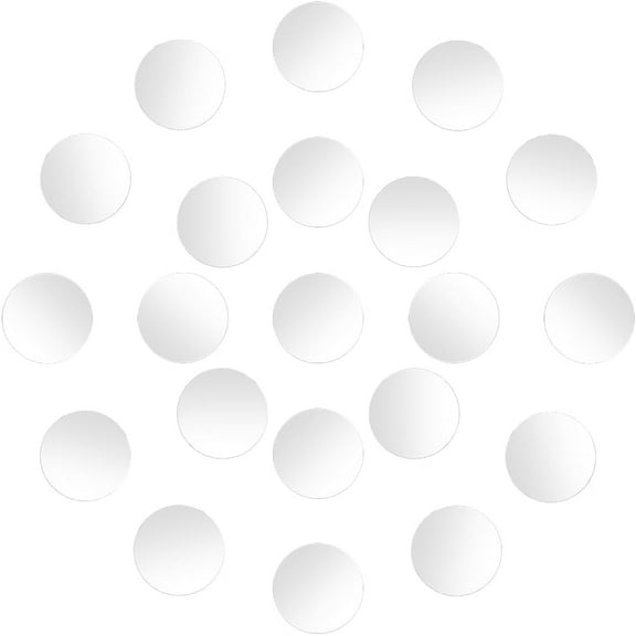 1Set 1 Box 250pcs 0.78in Small Round Mirror Tiles Acrylic Mirror Stickers Decorative Small Size Round Circle Shape Mirrors Self Stick for DIY Home Table Phone Bedroom Wall Wedding Decors