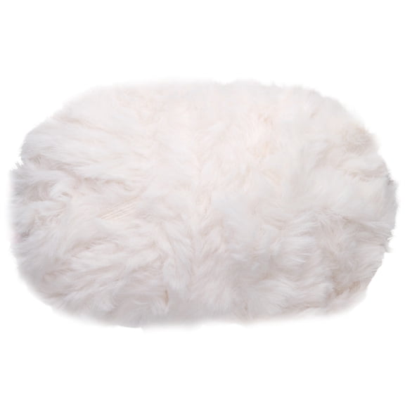 1Set 1 Roll Polyester & Nylon Yarn Imitation Fur Mink Wool For Knitting Soft Coat White 20x0.5mm about 19.69 Yards(18m)/Set