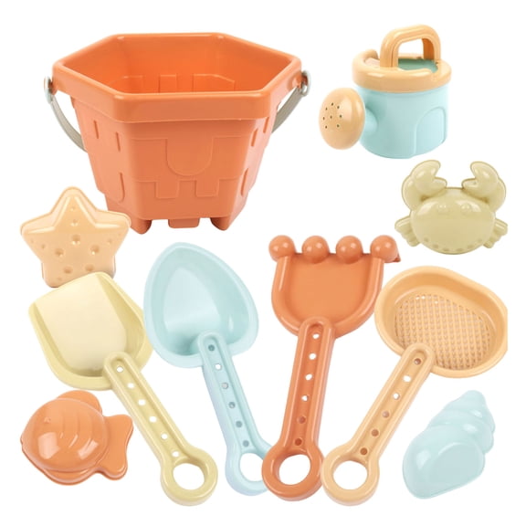 1Set 10Pcs Kids Sand Toys - Interactive Sandbox Adventure Bundle, Portable Watering Can Beach Tools,Educational Pretend Play Equipment,Easy Carry Summer Activity Gear | Fun Coastal Exploration Set