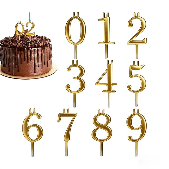 1Set of 10Pcs Reusable Number Candle Holders, Digital Birthday Cake Candle Holder Set, Milestones & Celebrations, Durable Elegant. Easy Change Digital Cake Candles for Birthday Parties