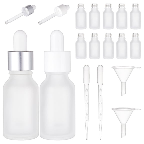 1Set 12 Sets 2 Styles Glass Dropper Bottles with Dropper For Essential Oils Perfume Cosmetic Liquid Clear 2.9~15.9x1.15~8.65cm Capacity: 15ml