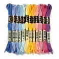 thumbnail image 1 of 1Set 12 Skeins 12 Colors 6-Ply Polyester Embroidery Floss Cross Stitch Threads Bright Sunset Color Series Mixed Color 0.5mm 8.75 Yards(8m)/Skein 12 skeins/set, 1 of 3
