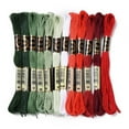 thumbnail image 1 of 1Set 12 Skeins 12 Colors 6-Ply Polyester Embroidery Floss Cross Stitch Threads Christmas Color Series Mixed Color 0.5mm 8.75 Yards(8m)/Skein 12 skeins/set, 1 of 3