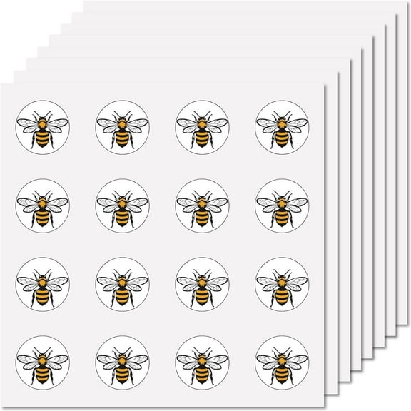 1Set 128Pcs Bumble Bee Planner Stickers Helmet Sticker Bees Decals Self-Adhesive Waterproof Sticker Round Dot Cartoon Decal Bulk Stickers for Scrapbooking Water Bottles Laptop Luggage Cup 2.5cm