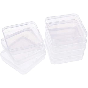 1Set 14 Pack Square Clear Plastic Bead Storage Containers Box Case with Flip-Up Lids for Small Items Pills Herbs Tiny Bead Jewely Findings (7.2 x 7.2 x 1.7cm)