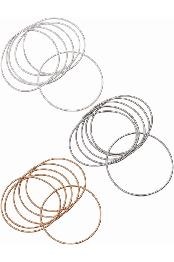 1Set 18Pcs 3 Colors Guitar String Spring Bracelet Flexible Steel Wire 2mm Wire Layered Bracelet for Stackable Wearing Mixed Color