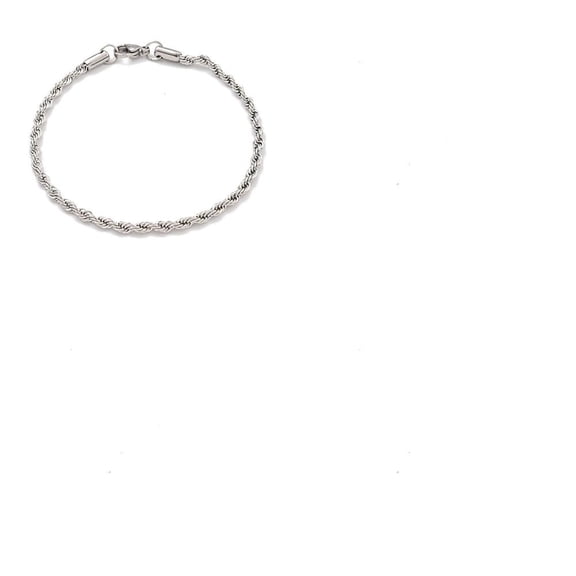 1Set 1Pc 3MM 304 Stainless Steel Rope Chain Bracelets for Women with Lobster Claw Clasps Stainless Steel Color 8-3/8 inch(21.4cm)DIY