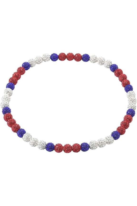 1Set 1Pc Polymer Clay Rhinestone Round Beaded Stretch Necklaces 17.72 inch(45cm)