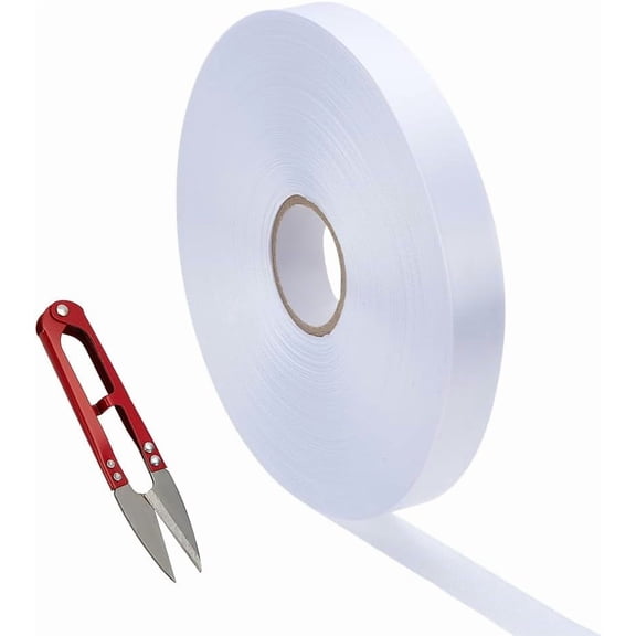 1Set 1Pc Satin Ribbons Blank Ribbon for Heat Transfer Print Wrapping Crafts Decoration White 3/4 inch(20mm) about 218.72 Yards(200m)/Set