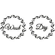 1Set 2 Sheets Set Wash Dry Quotes Wall Stickers Laundry Decor Vinyl Wall Decor Stickers DIY Saying Wall Art Decal Sticker Home Decoration for Laundry Bathroom Black 15Inchx15Inch