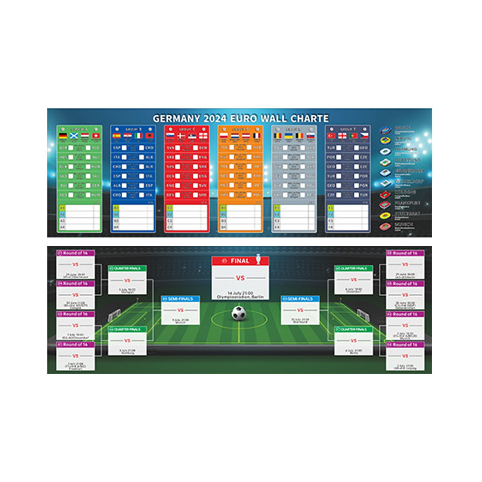 1Set 2024 Football Championship Schedule Poster European Cup 2024
