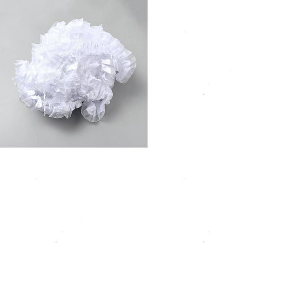 1Set 20M Double Satin Lace Edge Trim Organza Lace Ribbon Pleated Ribbon for Garment Accessories White 1-5/8 inch(40mm) about 21.87 Yards(20m)/Set