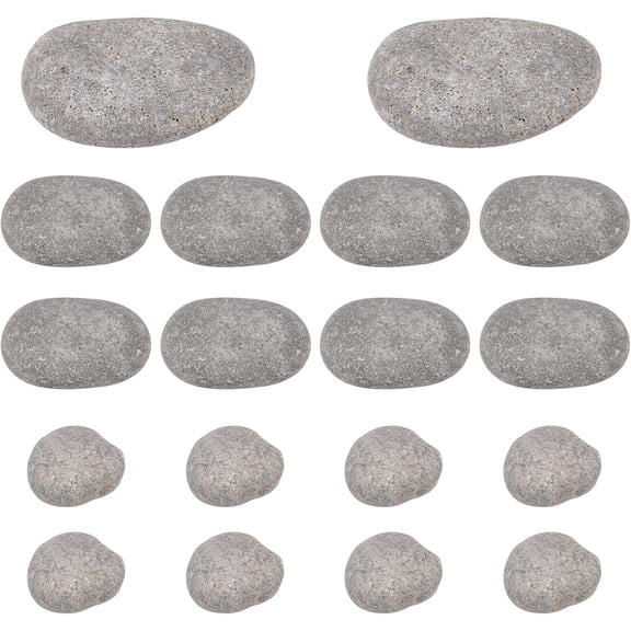 1Set 20Pcs 3 Styles Oval Painting Rocks Children DIY Paint Cobblestone Dark Gray 3~8x2~6x0.5~2.2cm 20pcs/set