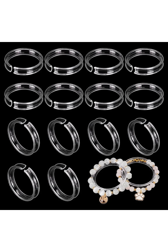 1Set 20Pcs Acrylic Single Bracelet Diaplay Stands Bangle Display Holder Clear 6.1x1.2cm