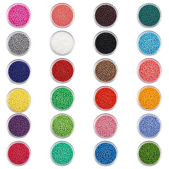 1Set 24 Color 12/0 Grade A Round Glass Seed Beads Sets Mixed Color 2x1.5mm Hole: 0.3mm 16g/box 24boxes/set
