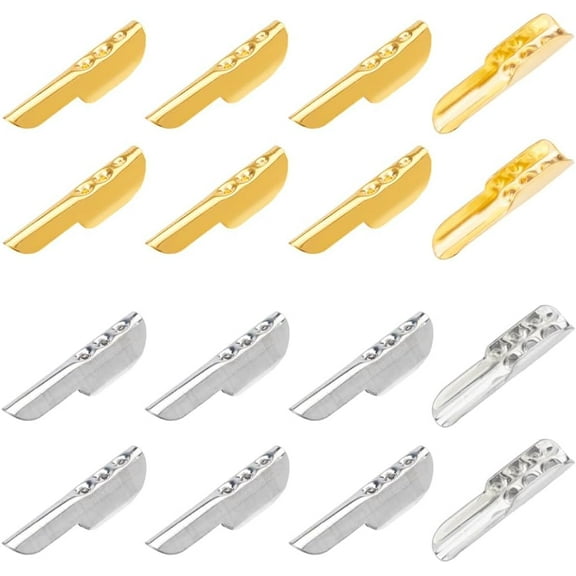 1Set 240Pcs 2 Colors Elastic Barbed Cord Fastener Shoe Lace Tips Column Cords End Aglet Repair Shoestring Head Replacements End Tip for DIY Shoes Repair Sneaker Clothes Beach Pants Gold Platinum