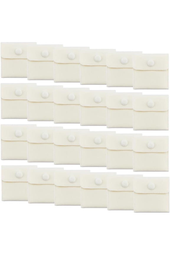 1Set 24Pcs Square Velvet Jewelry Bags with Snap Fastener PapayaWhip 6.7~7.3x6.7~7.3x0.95cm