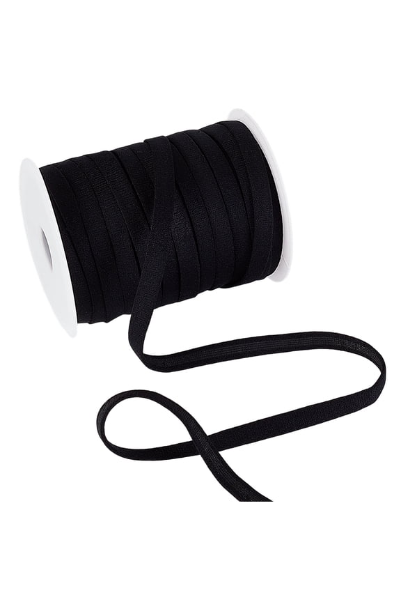 1Set 25 Yards Nylon Bra Underwire Replacement Cover Band Ribbon Hollow Nylon Ribbon Bone Casing for Underwear Sewing Black 3/8 inch(10mm)