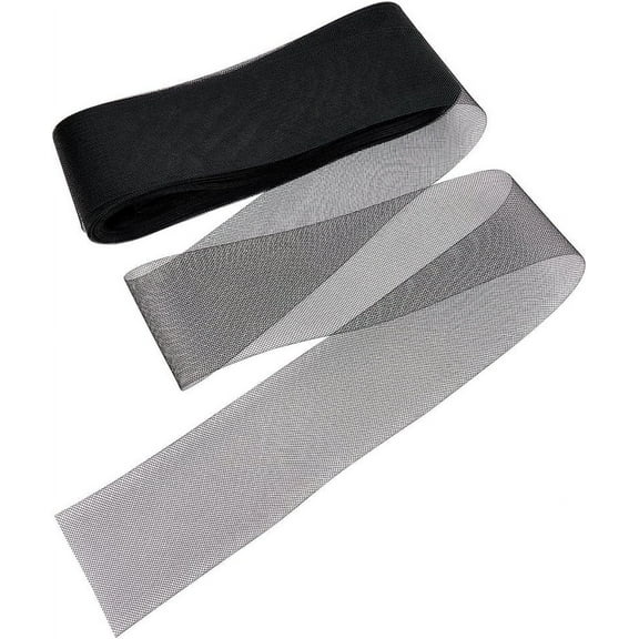 1Set 25 Yards Polyester Deco Mesh Ribbons Tulle Fabric for Garment Making Black 1/4 inch(7.5mm) craft
