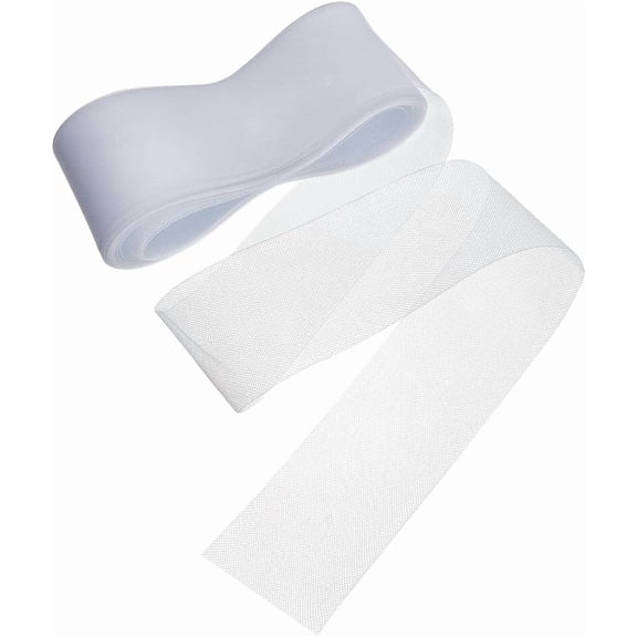 1Set 25 Yards Polyester Deco Mesh Ribbons Tulle Fabric for Garment Making White 1/4 inch(7.5mm)