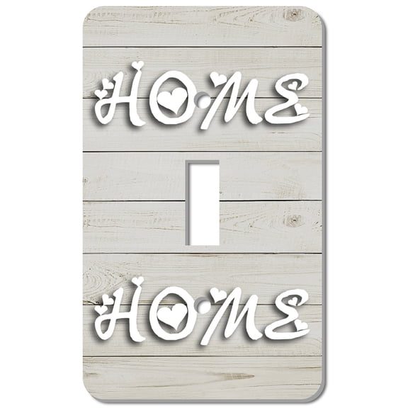 1Set 2Pcs Acrylic Light Switch Plate Outlet Covers Wall Switch Plates Decoration Rectangle Word HOME 115x70mm Hole: 5mm & 25x10mm