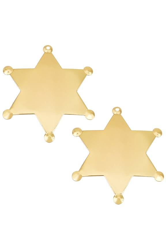 1Set 2Pcs Alloy Blank Brooch Base Settings Star Hexagram Golden 66.8x58.7x1.1mm Hole: 2.5mm