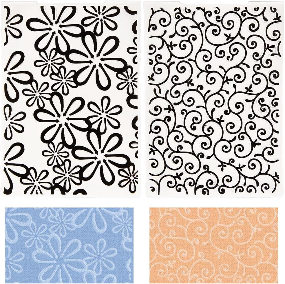 1Set 2Pcs Floral Daisy 3D Embossing Folder Flower Background Embossing ...