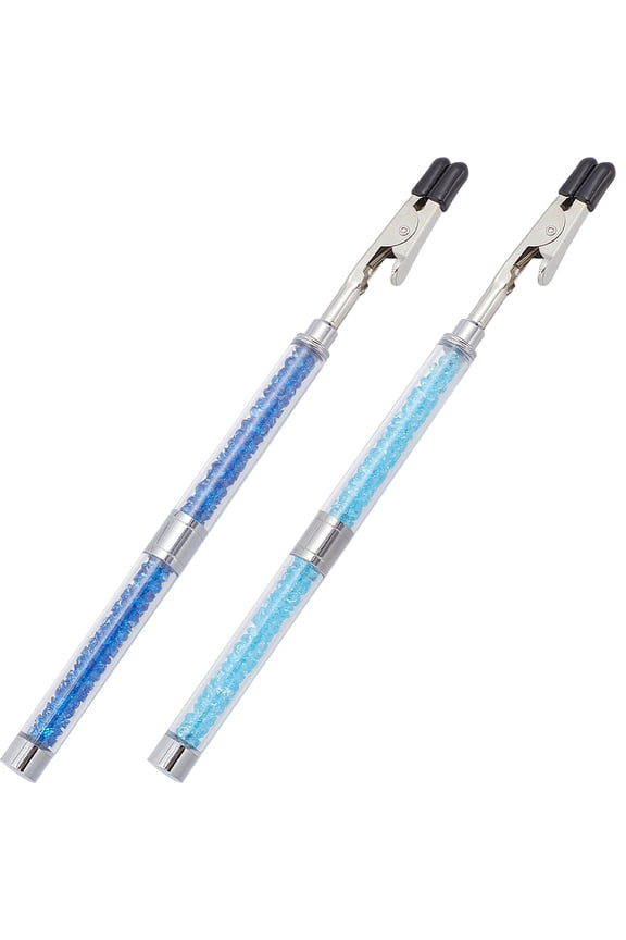 1Set 2Pcs Iron and PVC and Acrylic Memo Clips Bracelets Helpers Bracelets Assistant Clips Jewelry Fastening Tool 18x0.8~10.5cm 1pc/color