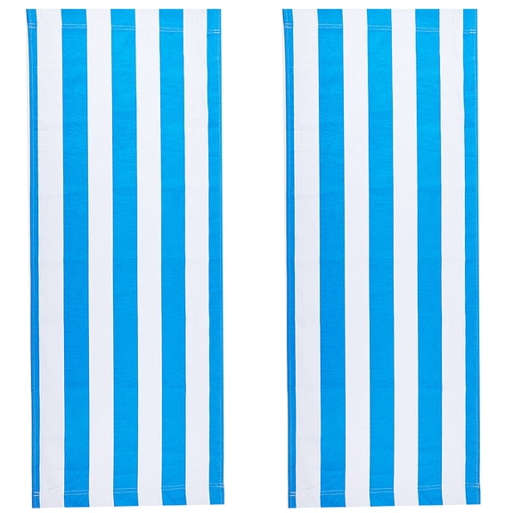 1Set 2Pcs Stripe Pattern Canvas Cloth Chair Replacement for Director Chair Makeup Chair Seat and Back Deep Sky Blue 1150x430x1.5mmDIY