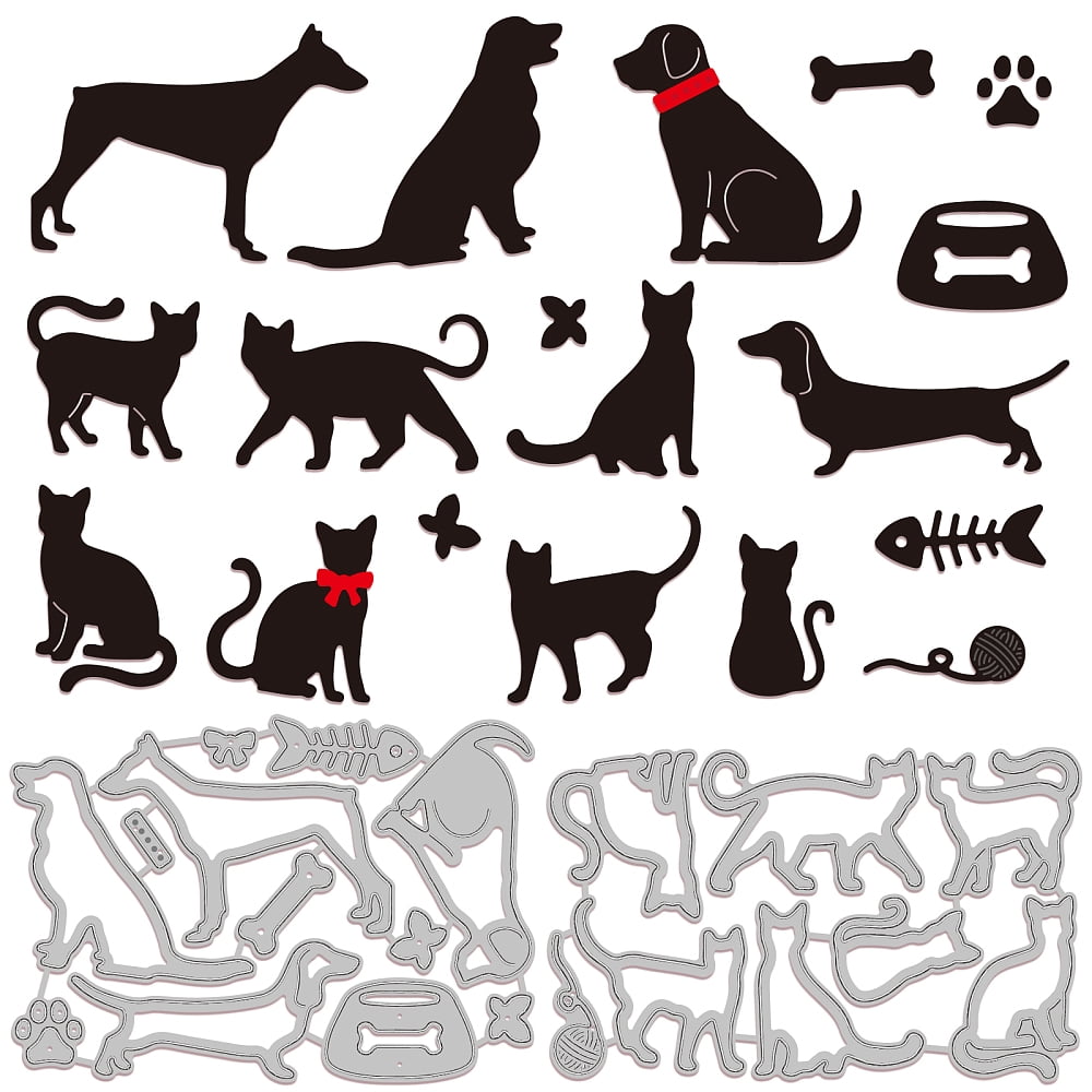 1Set 2Set 20Pcs Dogs Cats Cutting Die Metal Pet Animals Bones Die Cuts ...
