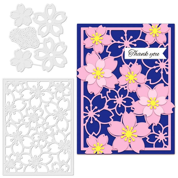 Flower Cutting Dies Flower Frame Carbon Steel Stencil Template Carbon Steel Die Cutting Template Metal Die Cuts for Card Making Scrapbooking Decoration