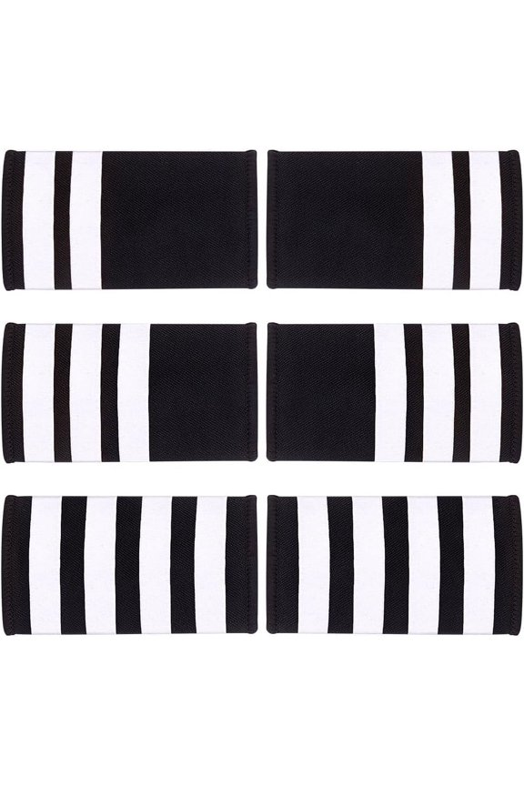 1Set 3 Pairs 3 Styles Rectangle Polyester Pilot Epaulettes Sew on Felt Cloth Shoulder Badges Gold 90~92x49~50x2~2.5mm 1 pair/style