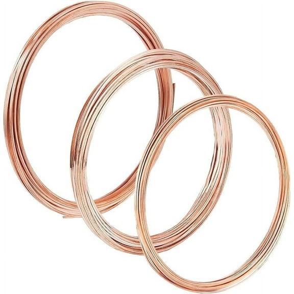 3 Roll 18/20/22 Gauge Square Copper Wires Raw Copper Beading Wire for DIY Jewelry Ring Bracelets Earring DIY