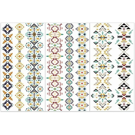 1Set 3 Sheets 3 Styles PVC Waterproof Decorative Stickers Self Adhesive Decals for Furniture Decoration Floral Mixed Color 300x150mm 1 sheet/style