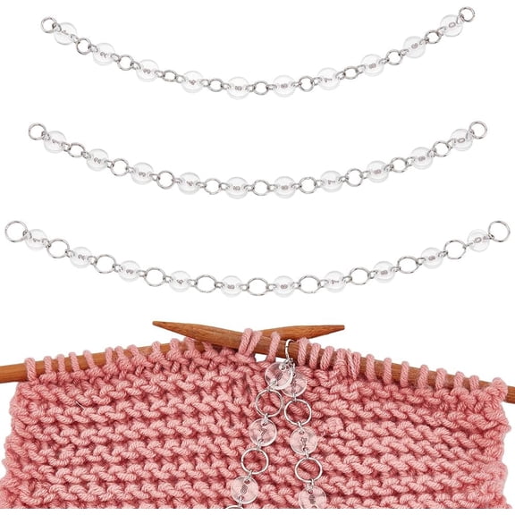1Set 3 Size Clear Numbered Row Counter Chains Acrylic Counter Chains Bead Knitting Chain Knitting Stitch Markers Thread Weaving Accessories for Clothing DIY