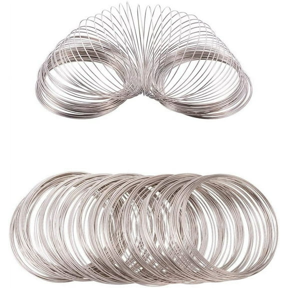 1Set 300 Loop Jewelry Wire Memory Beading Wire Bangle Bracelet Wire for Wire Wrap DIY Jewelry Making (22 Gauge 55mm)