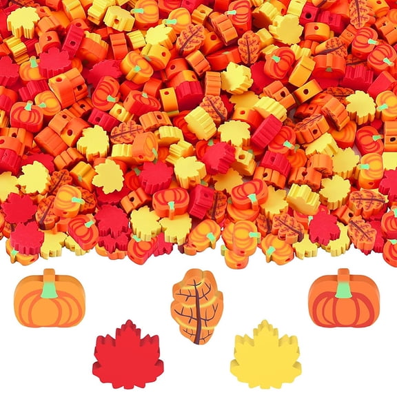 1Set 300Pcs Handmade Polymer Clay Beads Mixed Shapes 8.5~10x7~10x5mm Hole: 1.6mm