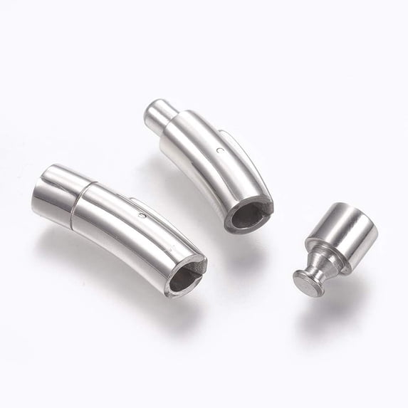 1Set 304 Stainless Steel Bayonet Clasps Stainless Steel Color Push ...