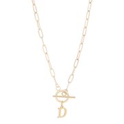 1Set 304 Stainless Steel Letter Pendant Necklaces Lead Free & Nickel Free Letter D 17.52 inch44.5cm18.90 inch48cm Letter 12.5x10.5mm