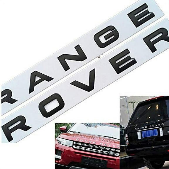 1Set 3D Head Cover Hood Front Letters Emblem Sports Line Badge Letter Emblem for Range Rover L-a-n-d R-o-v-e-r car Stickers Decal Logo (Matte Black)