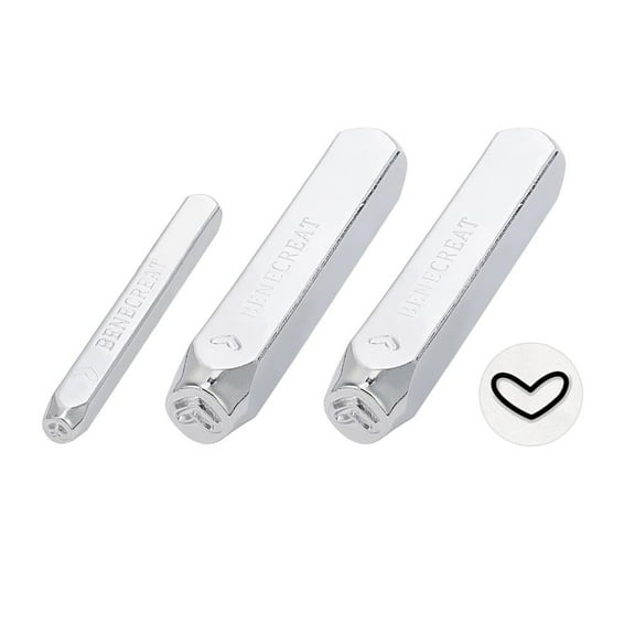 1Set 3PCS Heart Design Metal Stamp Set 2/4/6mm Metal Punch Stamps for DIY Jewelry Crafts Leather Wood Punch Stamping