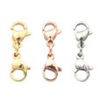 thumbnail image 1 of 1Set 3Pcs 3 Colors 304 Stainless Steel Double Lobster Claw Clasps with Jump Rings Mixed Color 20mm 1pc/color DIY, 1 of 5