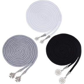 1Set 3Pcs Handfasting Cord Set Black White Grey Classic Colors Handfasting Cord with Clover Flower Tree Antique Silver Pendant for Wedding Celtic Wedding Rope Lasso Ceremony