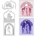 1Set 3Pcs Valentine’s Day Cutting Dies Metal Layered Wedding Frame Die