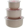 thumbnail image 1 of 1Set 3Pcs Wheat Straw Bowls Set with Lids Microwave Safe Food Storage and Meal Prep Bowls for Kitchen and Outdoor Picnic Use Portable Plastic Crisper Bowl Airtight Container(Beige,5.1x3.9x2.3"), 1 of 5