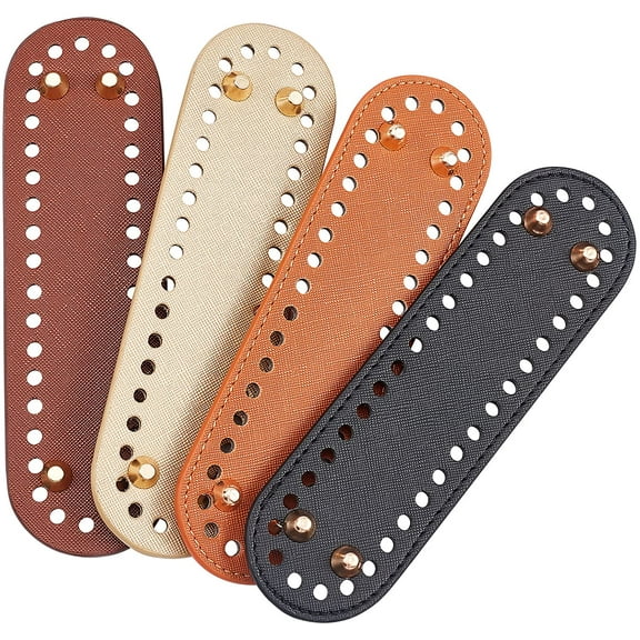 1Set 4 Colors 7.1x1.9Inch Bag Bottom Shaper Round Crochet Bag Bottom Leather Bag Shaper Pad for Bags Cushion Base with Holes Bag Shoulder Bags DIY Accessories