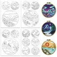thumbnail image 1 of 1Set 4 Sheets 11.6x8.2 Inch Stick and Stitch Embroidery Patterns Non-woven Fabrics Water Soluble Embroidery Stabilizers Scenery 297x210mmm, 1 of 8